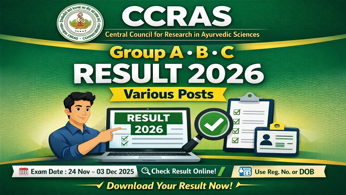 CCRAS Group A B C Result 2026 Released Check Various Post Result