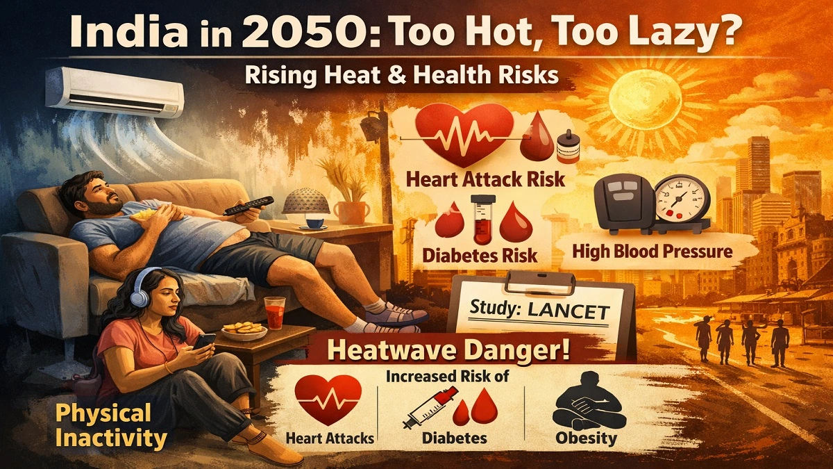 Climate Change Heat Impact on Indians Health Risk Heart Attack Diabetes Lancet Study 2050
