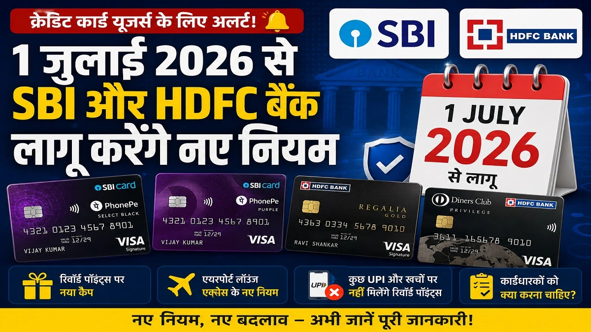 SBI और HDFC Credit Card New Rules July 2026 रिवॉर्ड पॉइंट्स और एयरपोर्ट लाउंज एक्सेस अपडेट