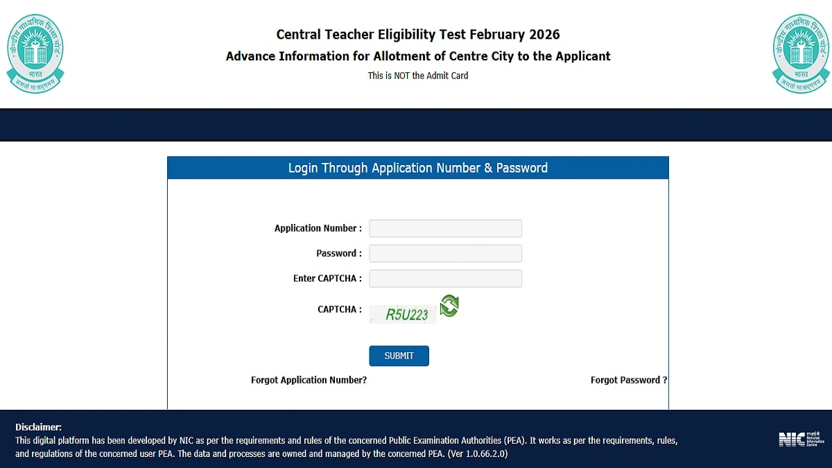 CTET February Exam City 2026 details released by CBSE