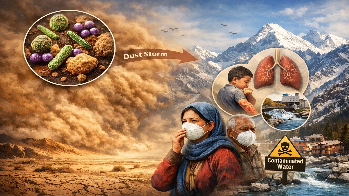 Desert bacteria traveling through dust storms from Western India to the Himalayas posing health and environmental risks