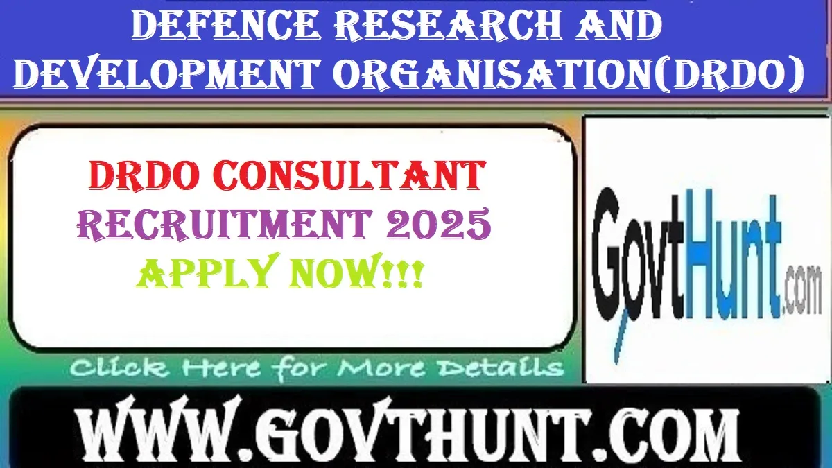 DRDO Consultant Recruitment 2025 - Apply Offline