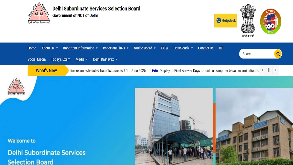 DSSSB Various Post Recruitment 2026 notification for 1979 vacancies with online application dates, eligibility, and age limit details.