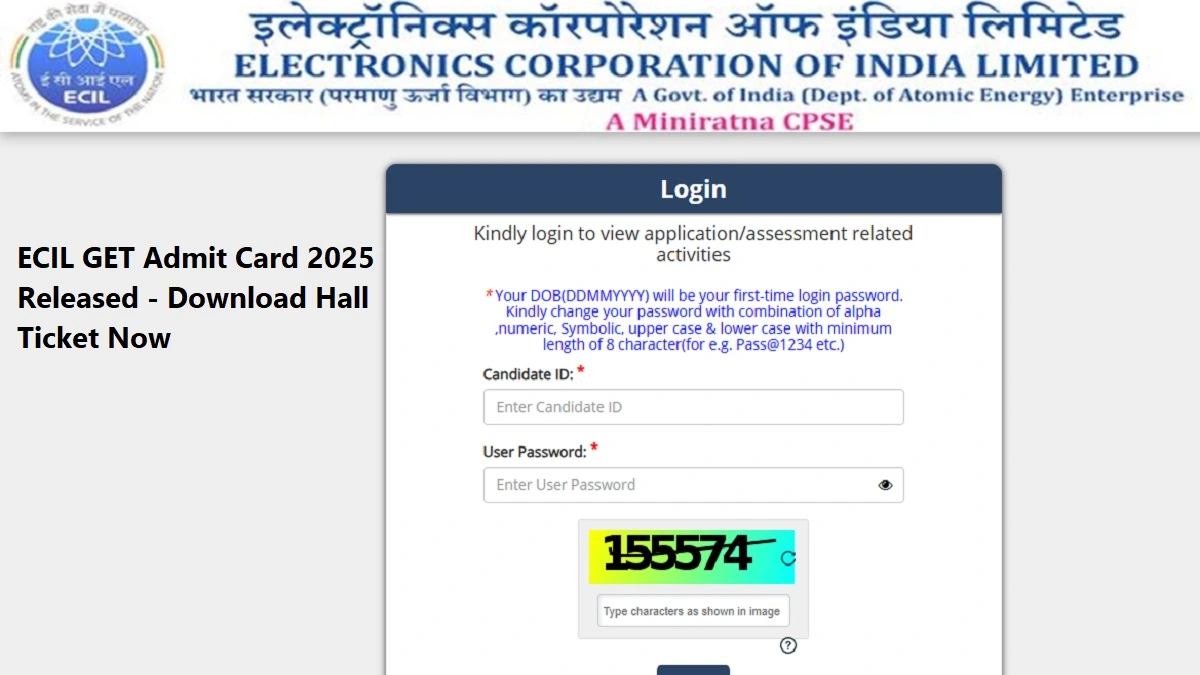 ECIL GET Admit Card 2025 - Download Now for Exam on 01 January 2026