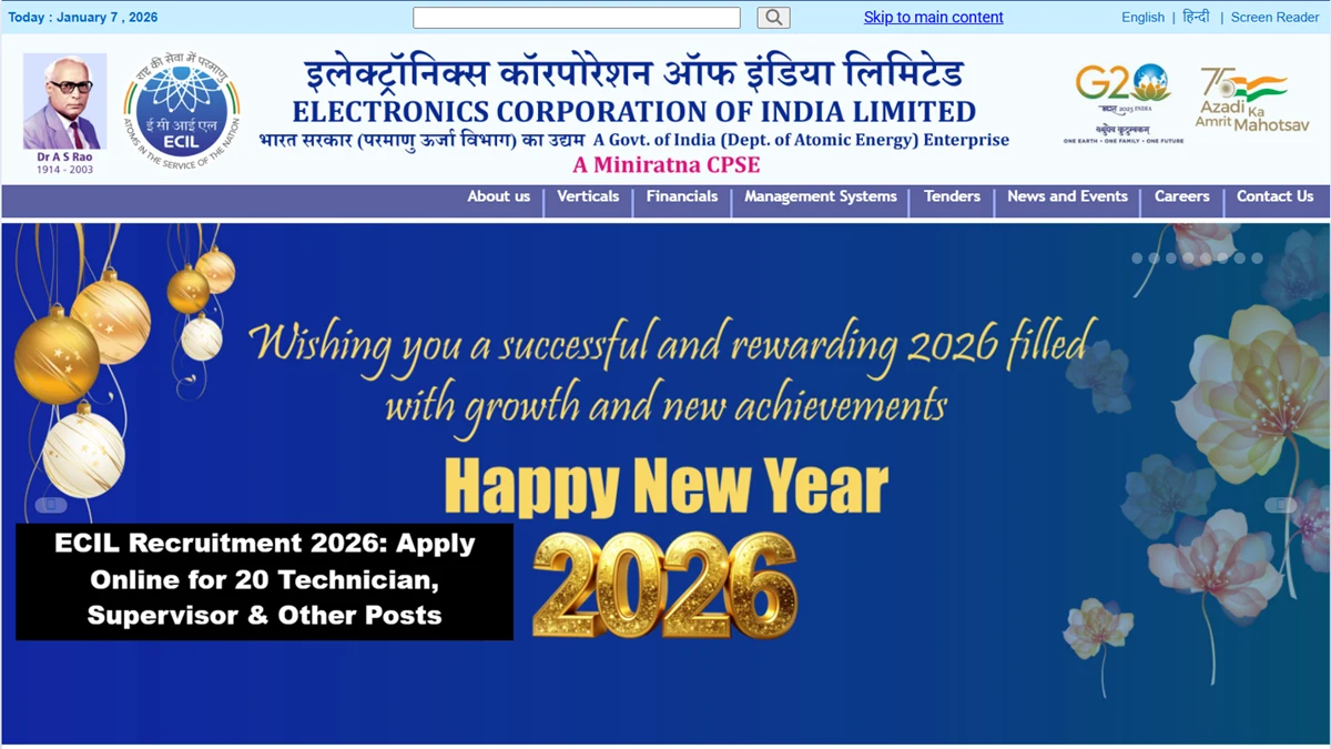 ECIL Recruitment 2026 Apply Online for Technician Supervisor and Draftsman Posts