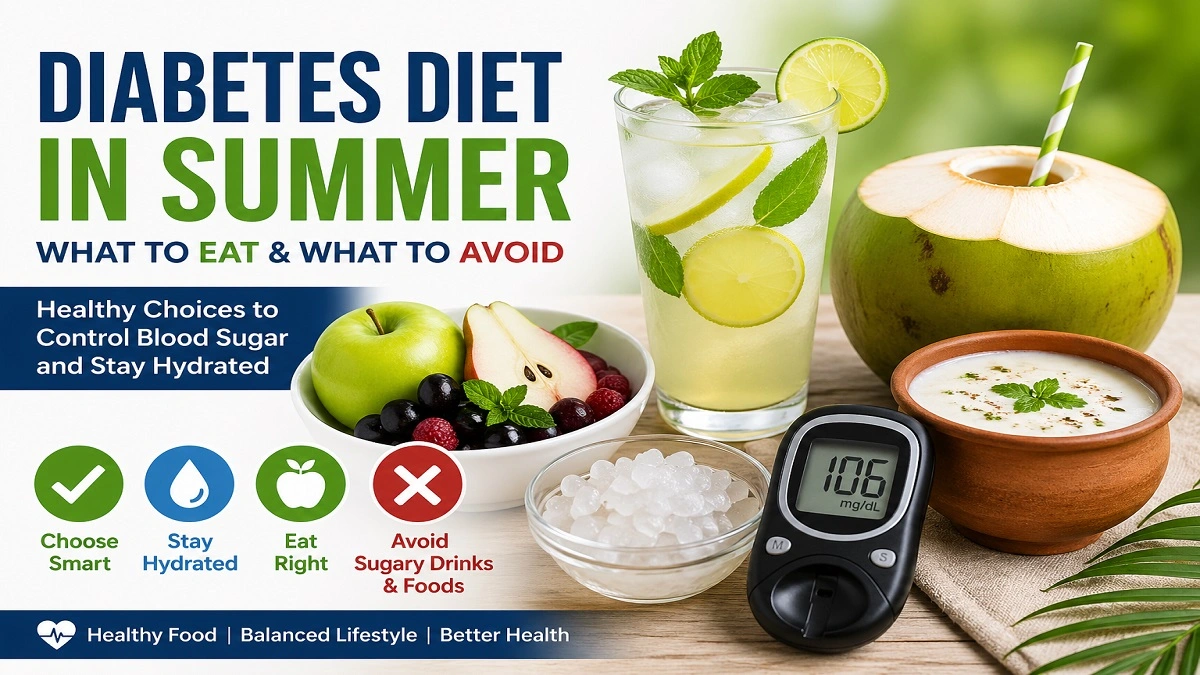 गर्मी में डायबिटीज मरीजों के लिए हेल्दी डाइट जैसे नींबू पानी, छाछ और फल