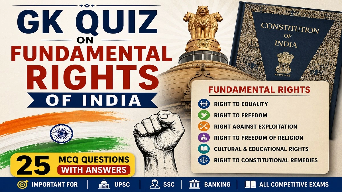 GK Quiz on Fundamental Rights of India 25 MCQ Questions with Answers