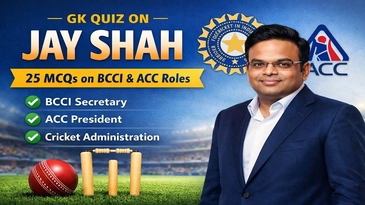 GK quiz on Jay Shah with 25 MCQs related to BCCI and Asian Cricket Council roles