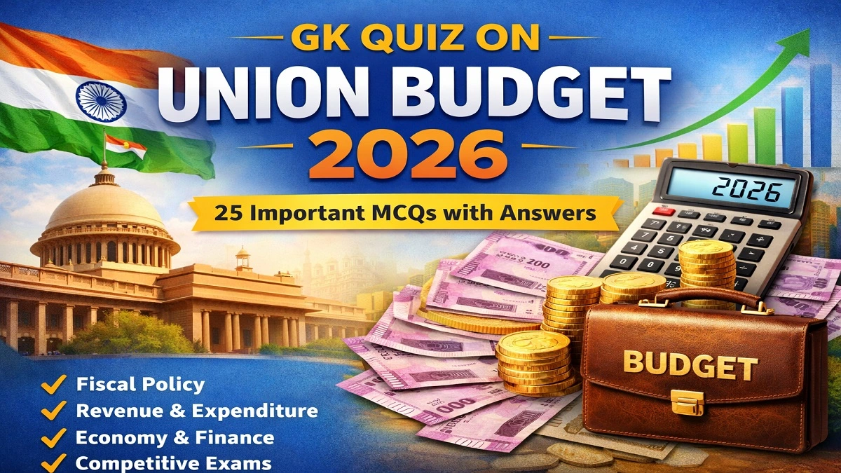 GK Quiz on Union Budget 2026 with 25 multiple choice questions and answers for competitive exam preparation