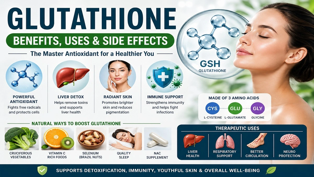 Glutathione Benefits for Skin, Liver Detox and Immunity Explained in Hindi