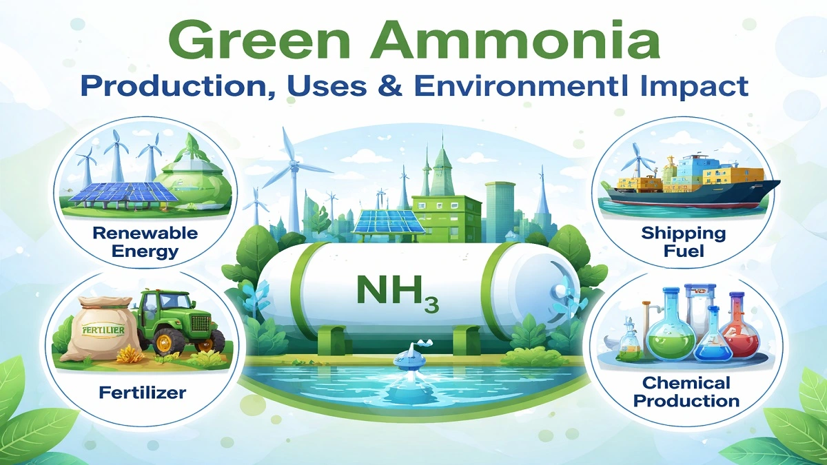 ग्रीन अमोनिया क्या है और इसकी उत्पादन प्रक्रिया, उपयोग और पर्यावरण पर प्रभाव