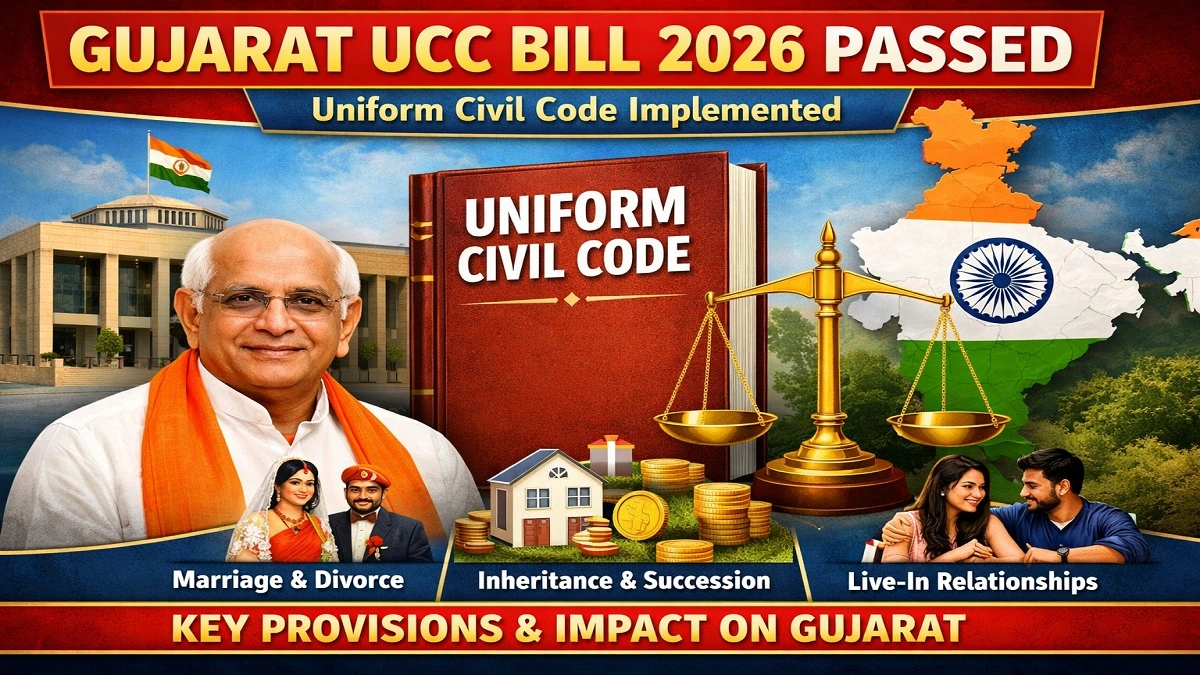 Gujarat Uniform Civil Code Bill 2026 passed in Gujarat Assembly UCC law India