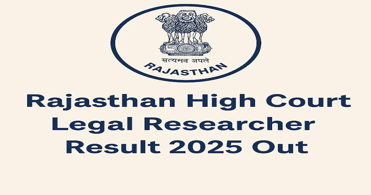 Rajasthan High Court Legal Researcher Result 2025 Announcement with Official Logo
