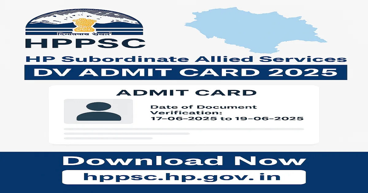 HPPSC HP Subordinate Allied Services DV Admit Card 2025 Featured Image|