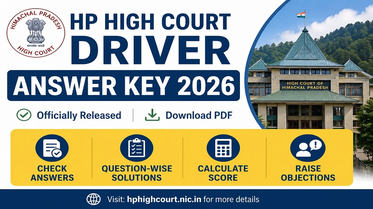 HP High Court Driver Answer Key 2026 PDF download page on Himachal Pradesh High Court official website