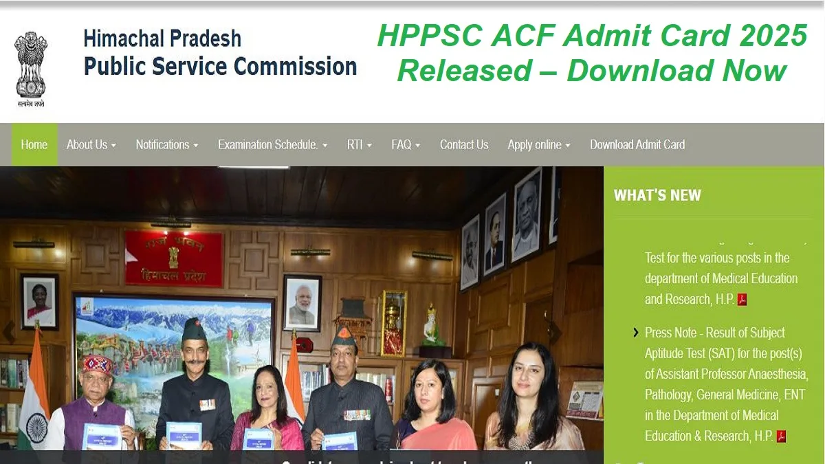 Download HPPSC ACF Admit Card 2025 for written exam scheduled on 5th October at hppsc.hp.gov.in