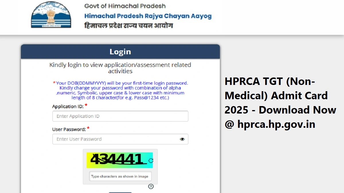 HPRCA TGT (Non-Medical) Admit Card 2025 Download - Hall Ticket for CBT Exam