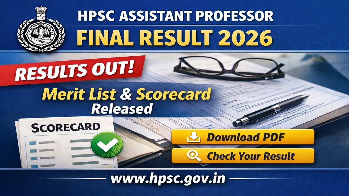 HPSC Assistant Professor Final Result 2026 Merit List Download