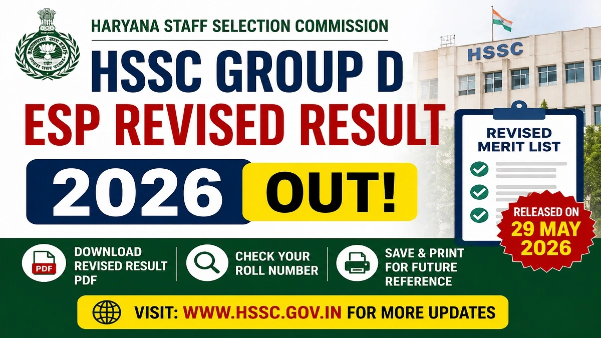 HSSC Group D ESP Revised Result 2026 revised merit list PDF download and selection status check