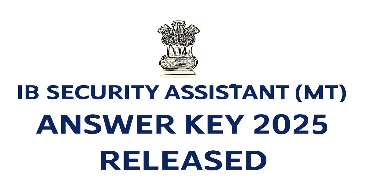 Download the IB Security Assistant (MT) Answer Key 2025 from mha.gov.in for the recent exam.