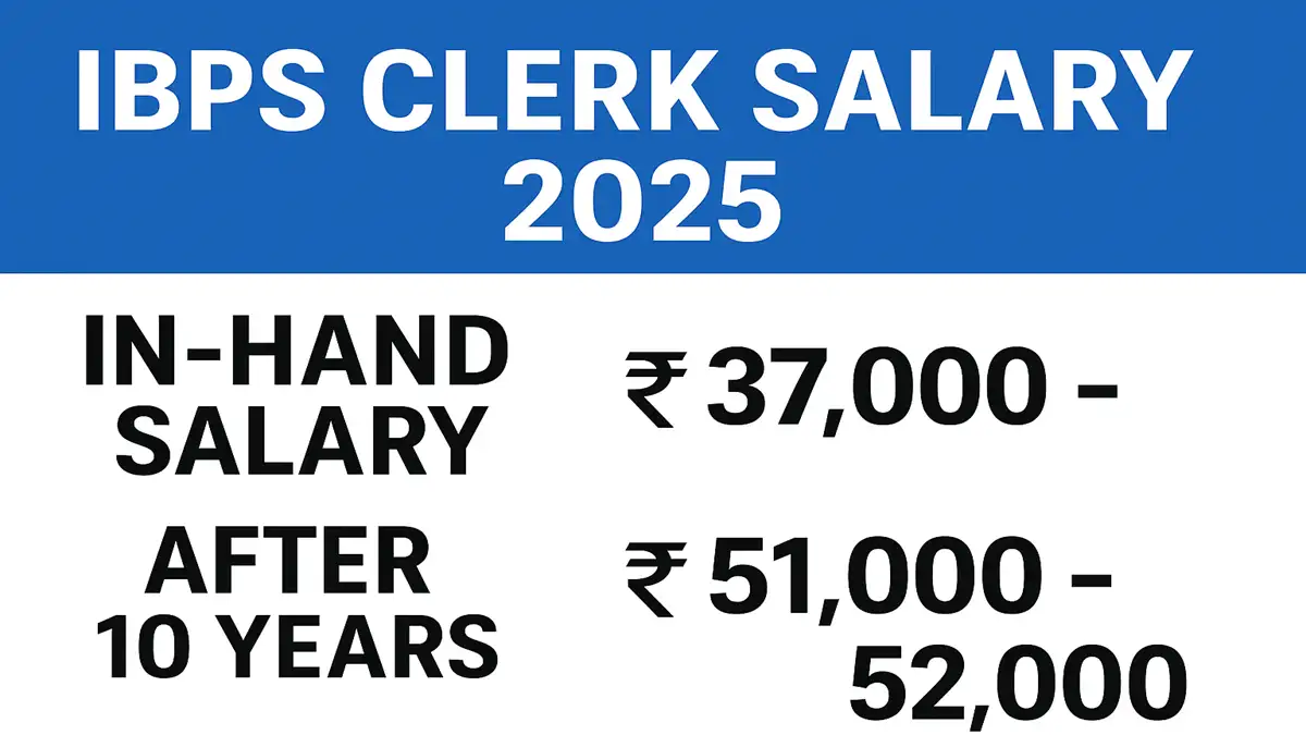 IBPS Clerk Salary 2025 in-hand and after 10 years increment chart