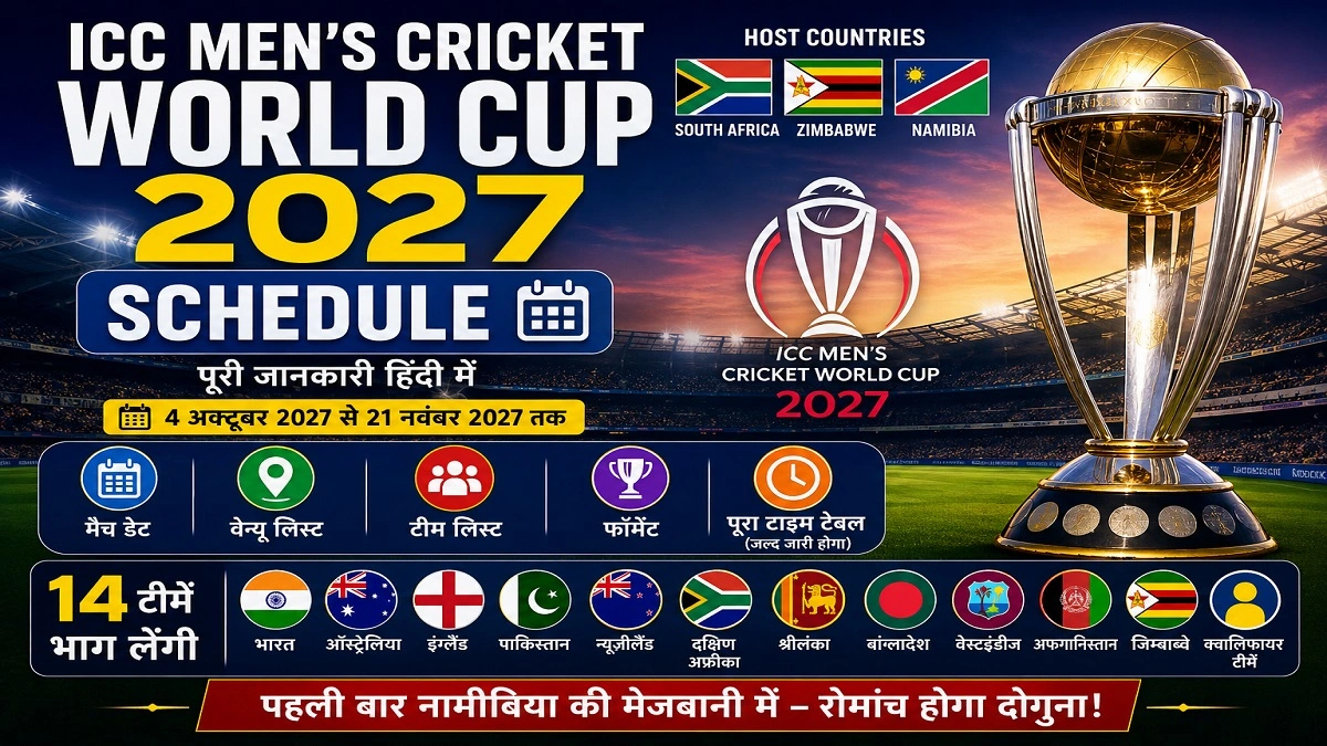 ICC Men’s Cricket World Cup 2027 Schedule with Match Dates, Venues, Teams List and Complete Time Table