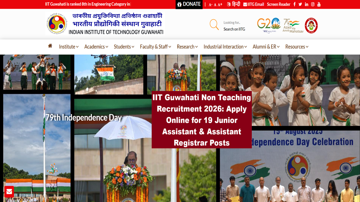 IIT Guwahati Non Teaching Recruitment 2026 Apply Online for Junior Assistant and Assistant Registrar Posts