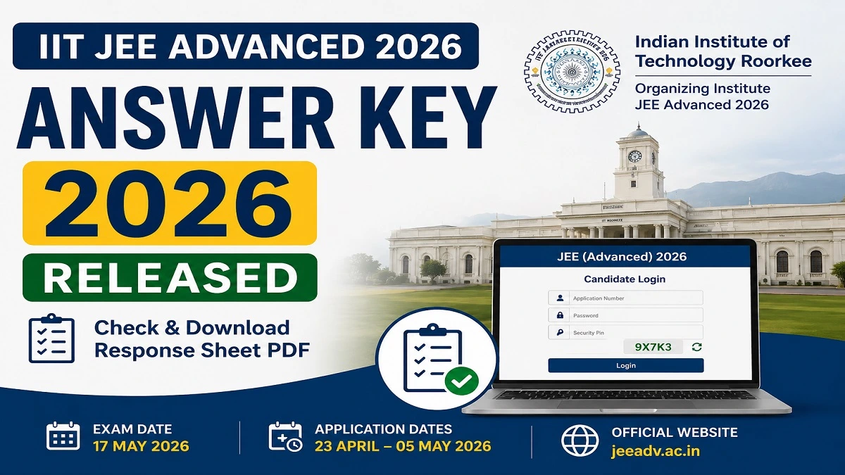 IIT JEE Advanced Answer Key 2026 download PDF by IIT Roorkee