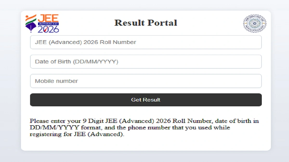 IIT JEE Advanced Result 2026 Scorecard Download Link