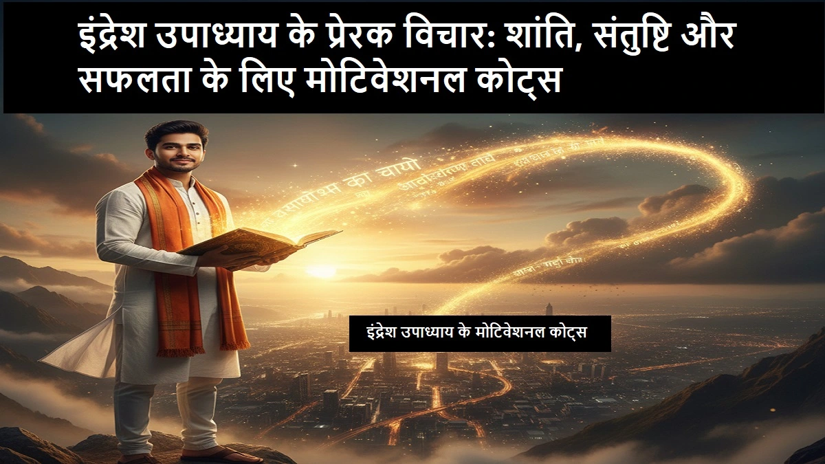 इंद्रेश उपाध्याय के प्रेरक विचार | शांति, सफलता और संतुष्टि के लिए मोटिवेशनल कोट्स