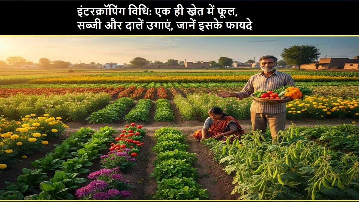 इंटरक्रॉपिंग विधि के फायदे, एक ही खेत में फूल, सब्जी और दालों की फसल