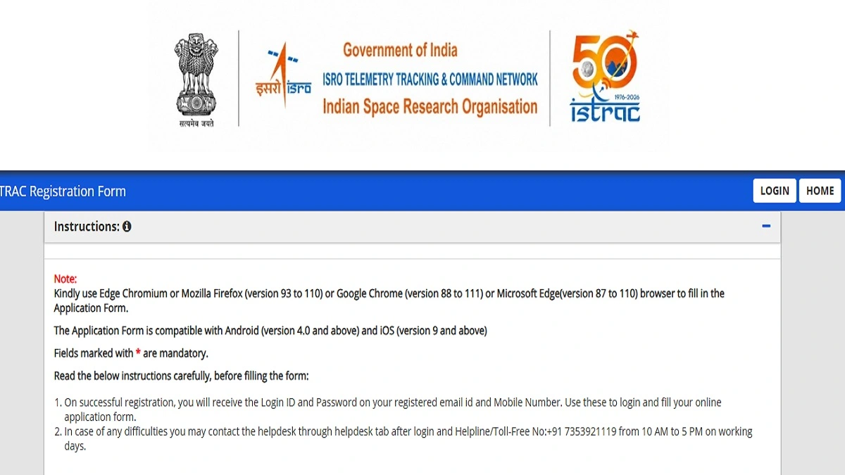 ISRO ISTRAC Recruitment 2026 Apply Online for Technical Assistant, Scientific Assistant and Technician Posts