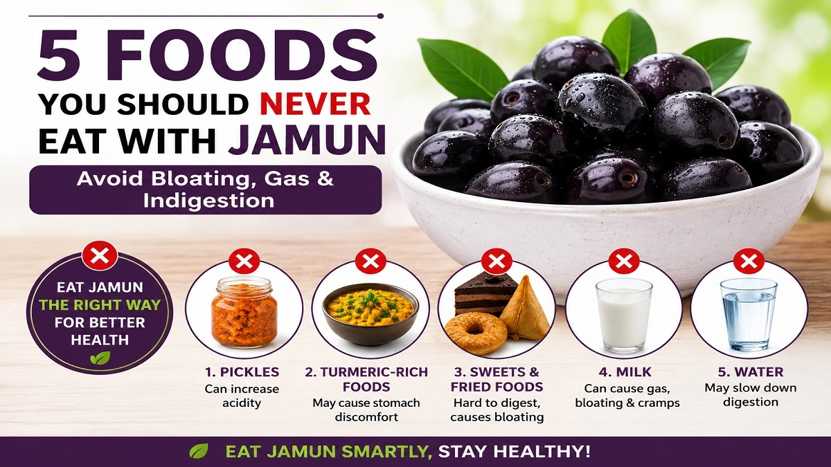 Foods to avoid with jamun to prevent gas bloating acidity and indigestion