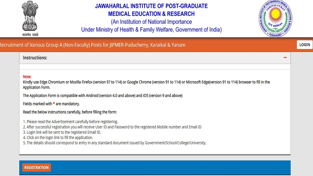 JIPMER Group A Non-Faculty Recruitment 2026 Online Form for 34 Posts