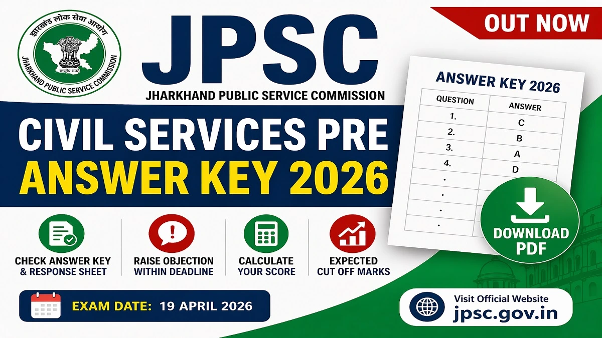 JPSC Civil Services Prelims Answer Key 2026 PDF download and objection process details
