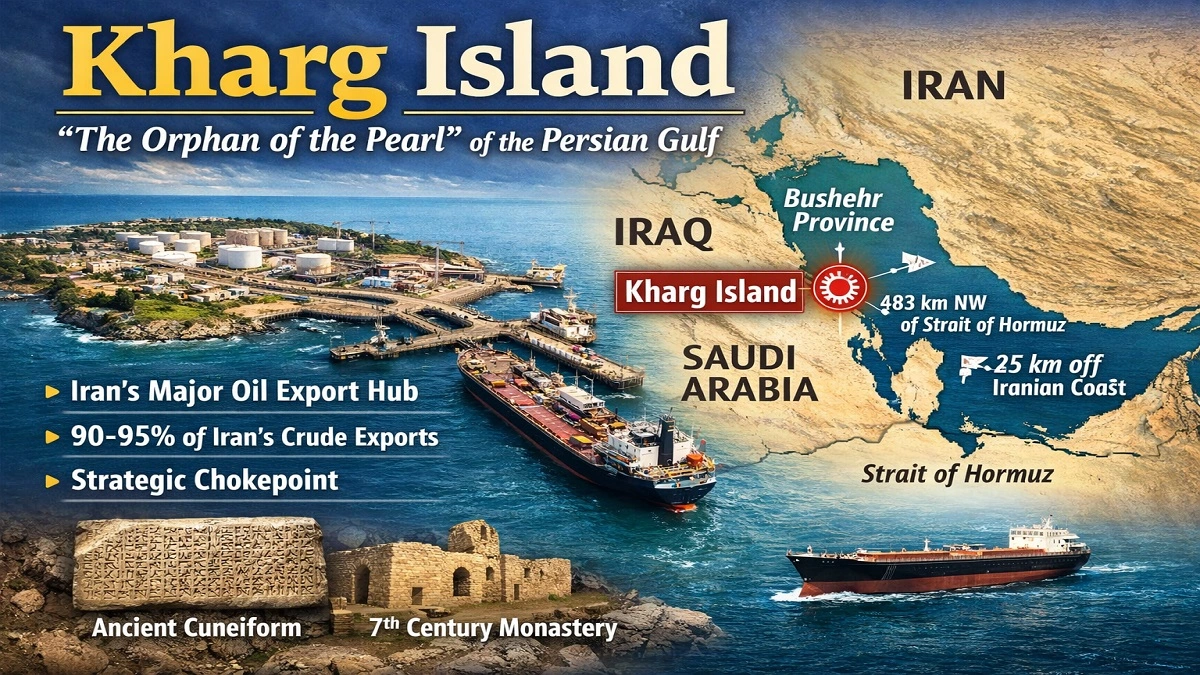 Kharg Island Iran Persian Gulf oil export hub map and location