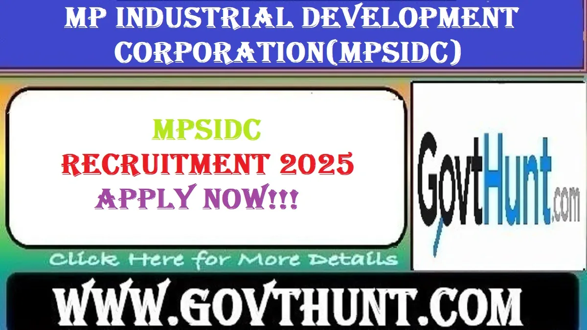 MPSIDC Recruitment 2025 online application for 42 Junior Engineer and Assistant vacancies