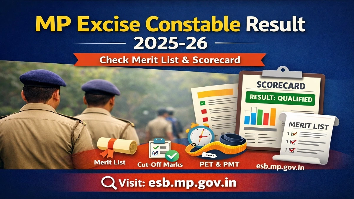 MP Excise Constable Result 2025-26 Merit List and Scorecard Download