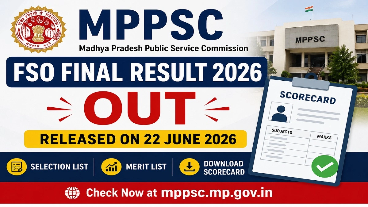 MPPSC FSO Final Result 2026 scorecard download and selection list