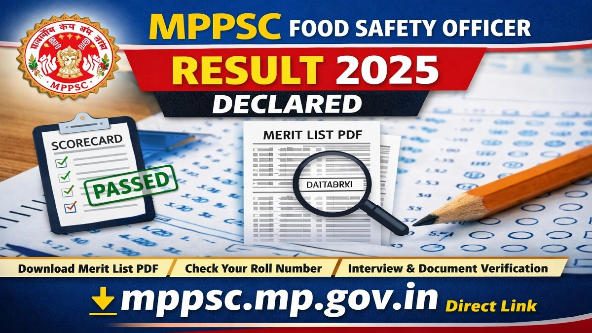 MPPSC FSO Result 2025 merit list PDF download at mppsc.mp.gov.in