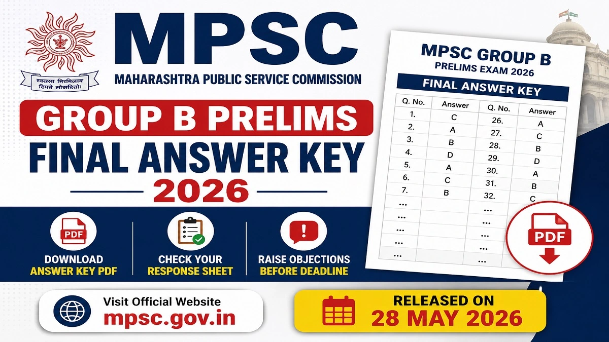 MPSC Group B Prelims Final Answer Key 2026 PDF download on official website mpsc.gov.in