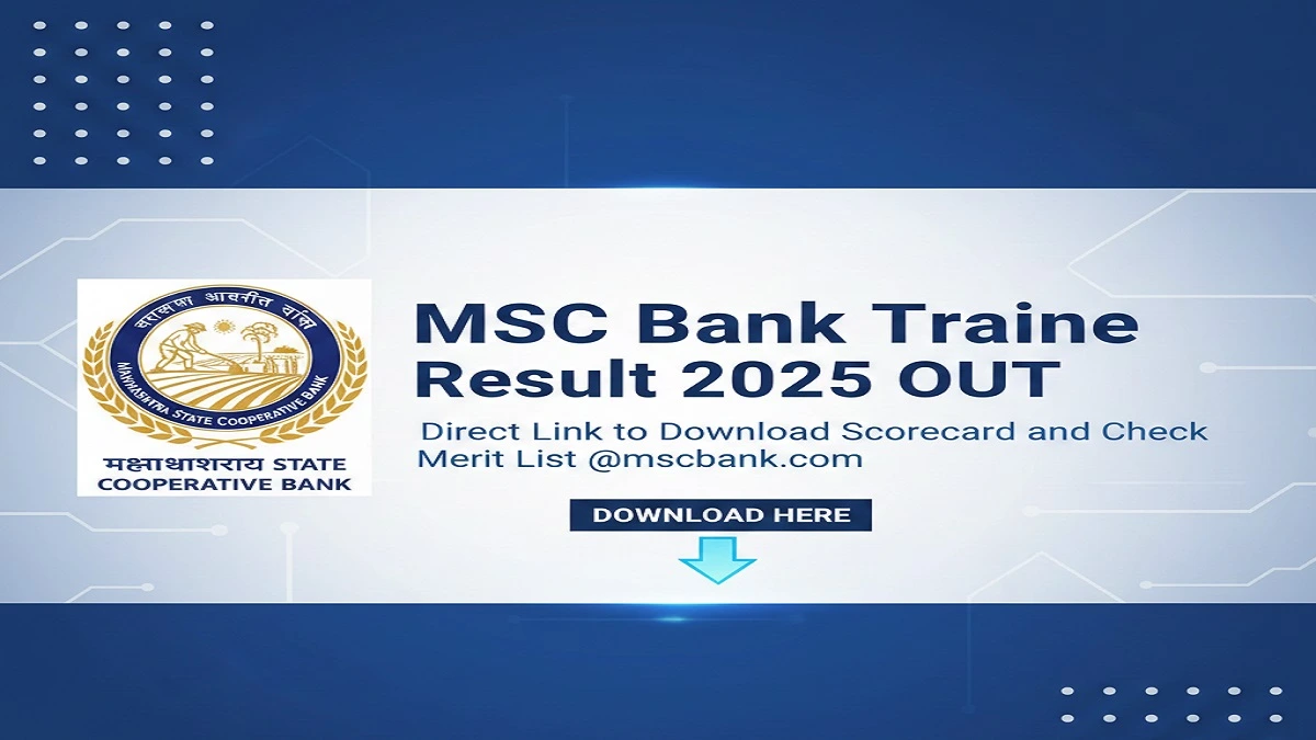 MSC Bank Trainee Result 2025 download link, scorecard, and merit list for candidates who appeared in the exam.