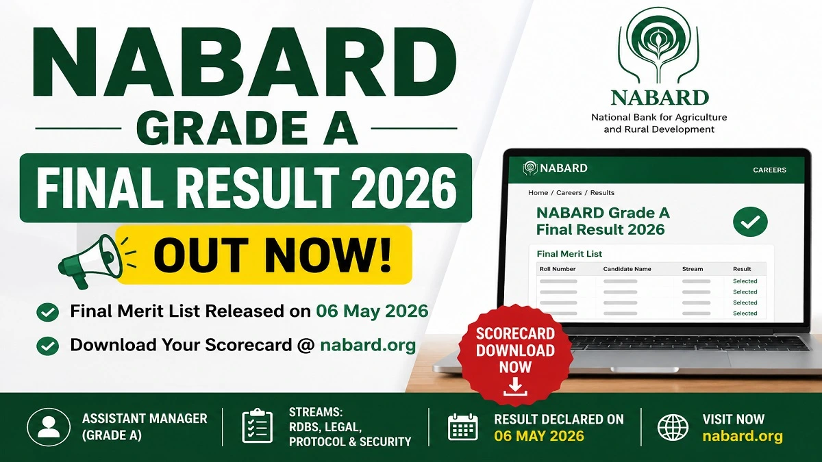 NABARD Grade A Final Result 2026 Scorecard Download