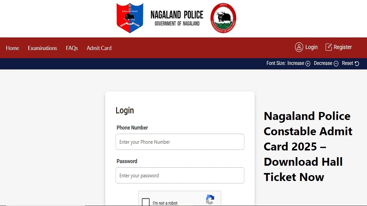 Nagaland Police Constable Admit Card 2025 Download