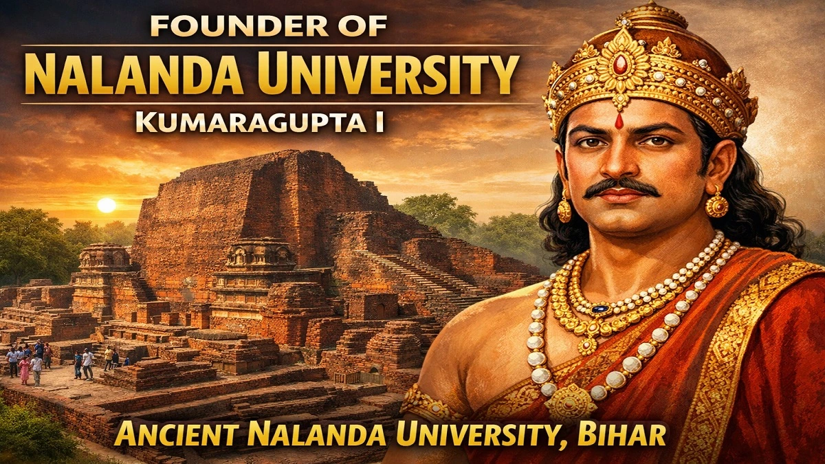 Nalanda University ruins in Bihar and founder Kumaragupta I ancient Indian university history