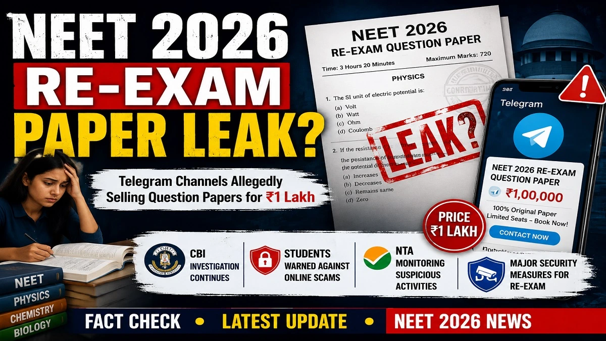 NEET 2026 re exam paper leak news telegram paper selling claim CBI investigation and NTA security measures
