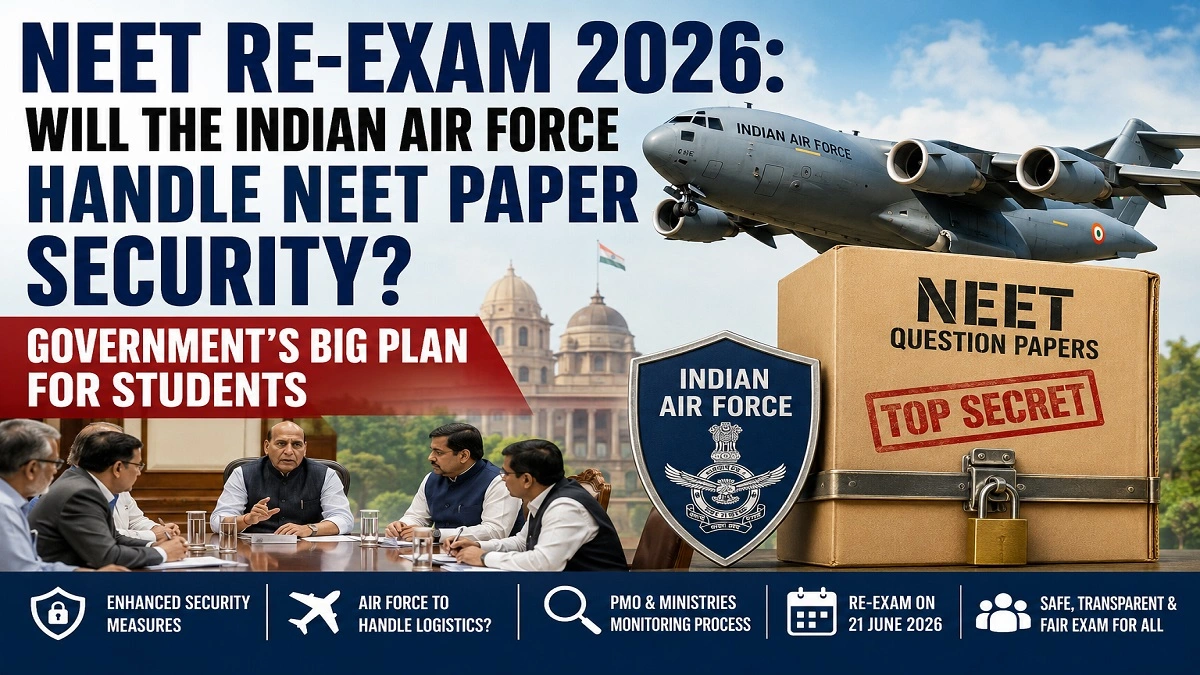 NEET Re-Exam 2026 paper security plan with Indian Air Force and government officials meeting