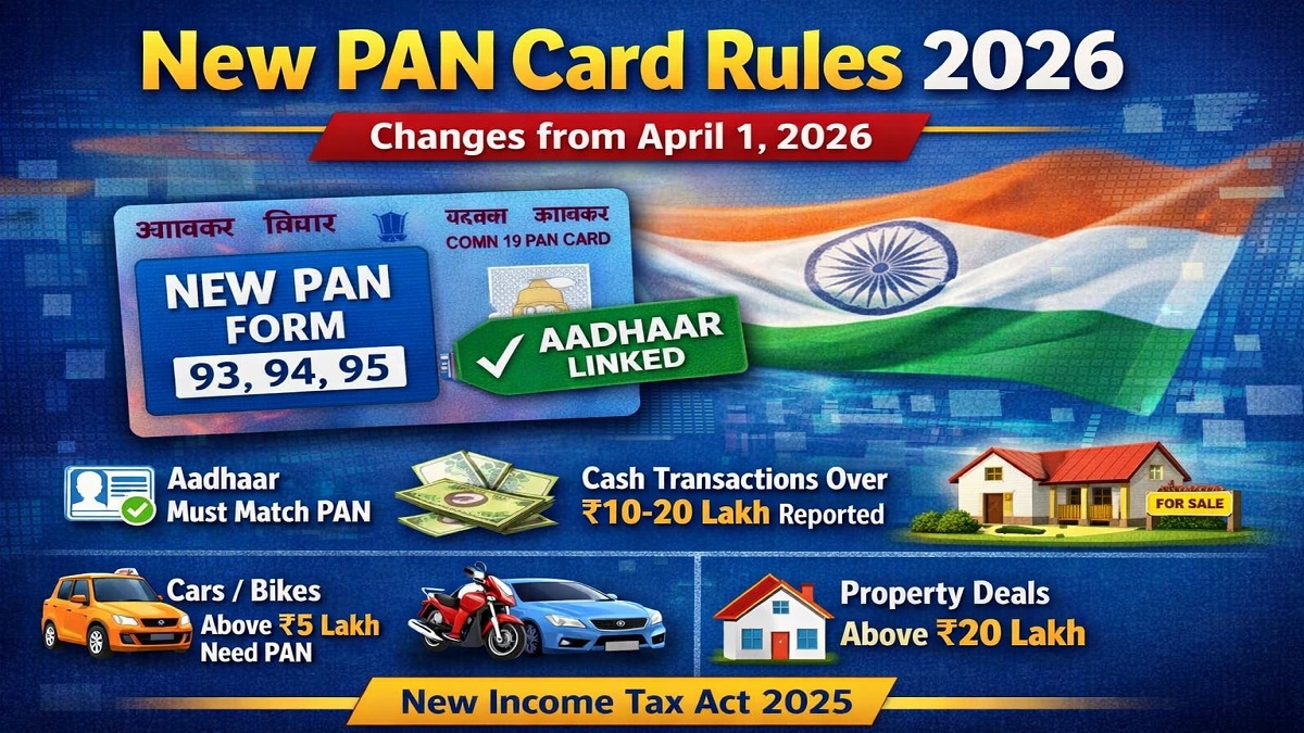 New PAN Card Rules 2026 major changes from April 1 including Aadhaar matching, new PAN forms and transaction limits