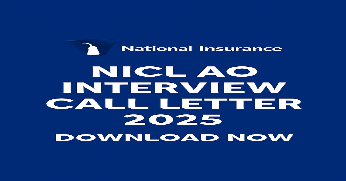 NICL AO Interview Call Letter 2025 download page on nationalinsurance.nic.co.in