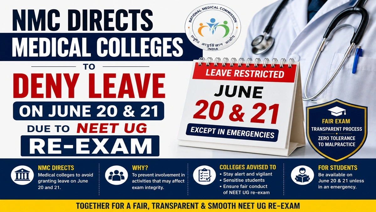 NMC directs medical colleges to restrict leave before NEET UG re-examination